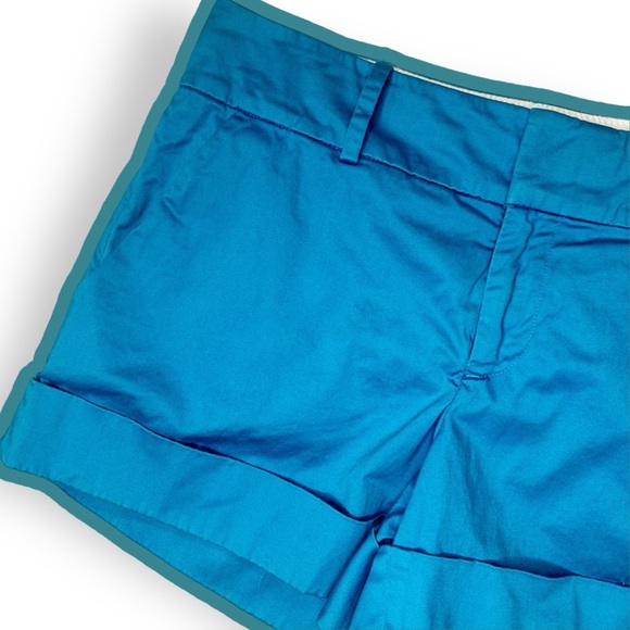 Club Monaco Turquoise Blue Rolled Cuff Chino Shorts Size 4 - Picture 5 of 9
